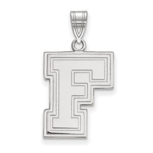 10k White Gold Fordham U Large Pendant
